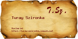 Turay Szironka névjegykártya